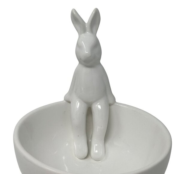 Mud Pie Blessed White Ceramic Bunny Bowl Easter Farmhouse Candy Trinket Dish - Picture 4 of 11